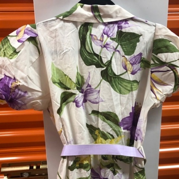 💚💜💛  ZARA Very Cute Floral Cotton Dress, M, NWT - Picture 10 of 10